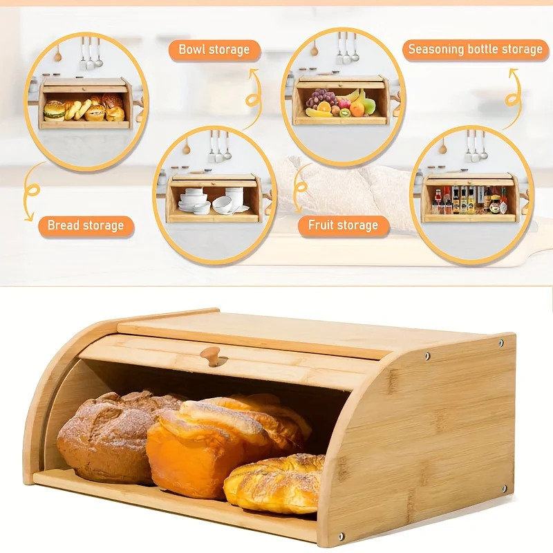 عياشة خشب بمقبض خشبي لحفظ العيش و المخبوزات من الرطوبة و تظل طازة