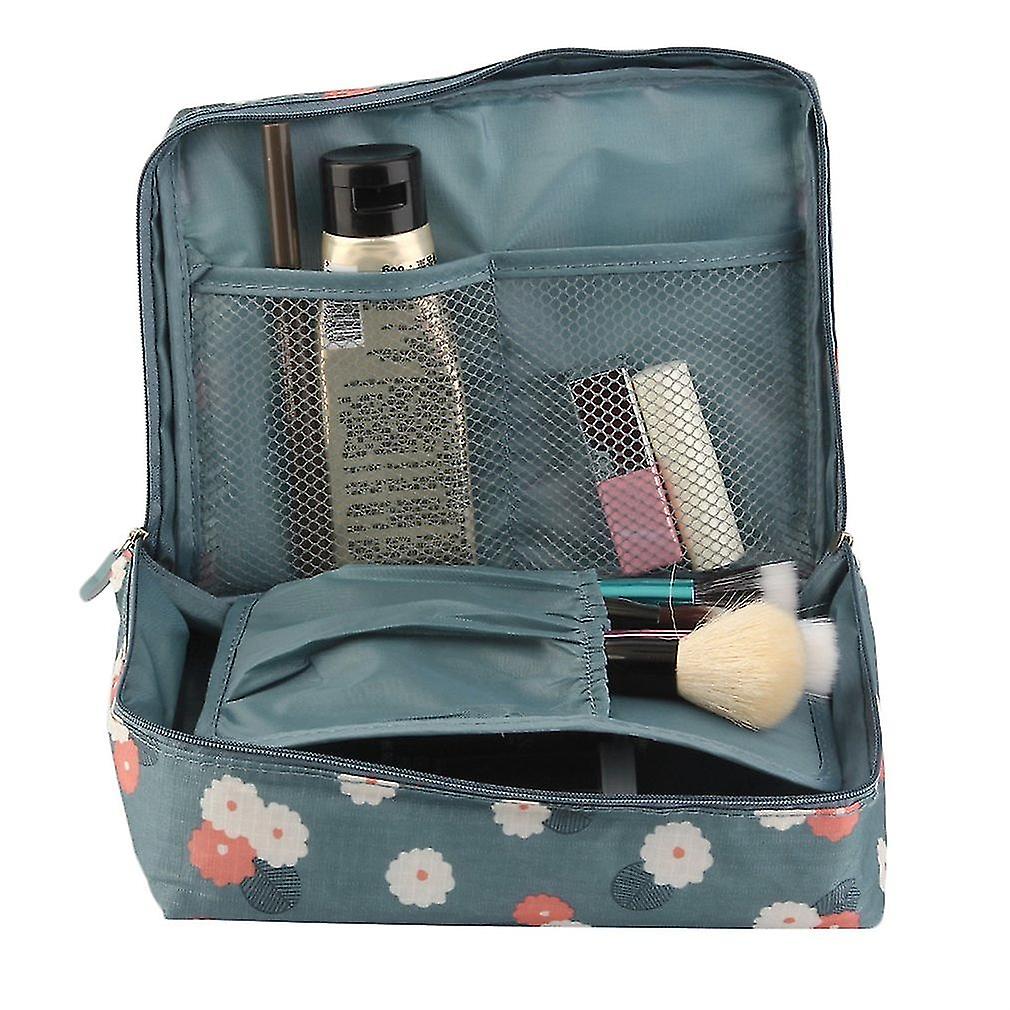 شنطة ومنظم وتربروف للميكب وادوات العناية بالشعر والبشرة مقسمة من الداخل للخروج والسفر