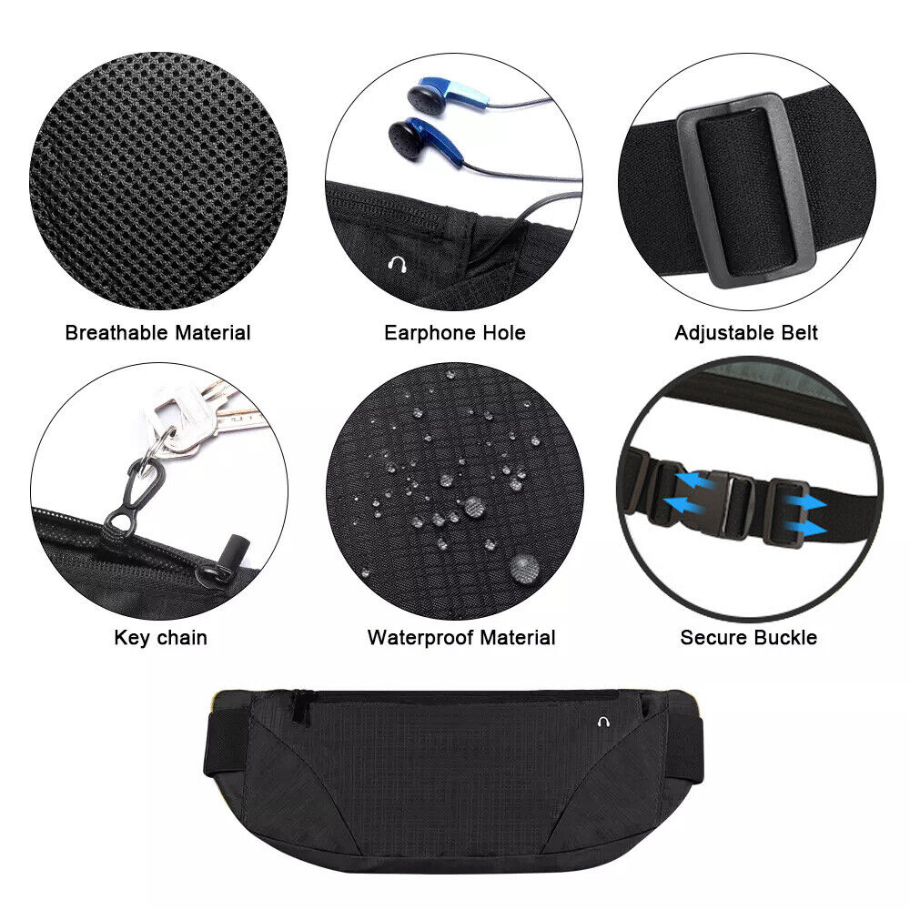 شنطة وسط وتربروف بحزام مقسمة من الداخل لجزئين لحمل المتعلقات الشخصية اثناء المشي او الجري