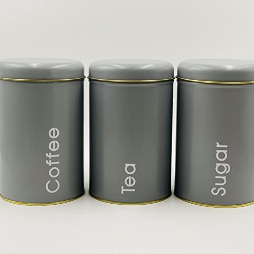 طقم برطمانات 3 قطع لحفظ وتنظيم الشاي والسكر والقهوة بغطاء محكم الغلق