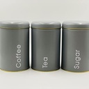 طقم برطمانات 3 قطع لحفظ وتنظيم الشاي والسكر والقهوة بغطاء محكم الغلق