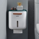 منظم وحامل ورق مناديل الحمام بدرج تخزين ورف بلزق دبل فيس قوي من ايكوكو