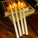 طقم شمع 2 قطعة مضئ بدون لهب ببطاريات لتجديد ديكور البيت