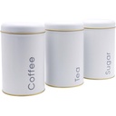 طقم برطمانات 3 قطع لحفظ وتنظيم الشاي والسكر والقهوة بغطاء محكم الغلق