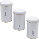 طقم برطمانات 3 قطع لحفظ وتنظيم الشاي والسكر والقهوة بغطاء محكم الغلق