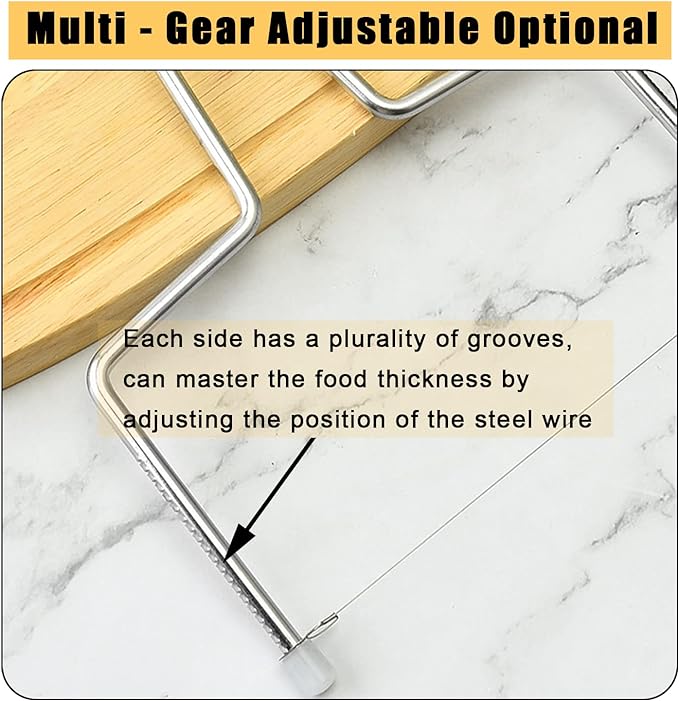 قطاعة استانليس ستيل سلكية لتقطيع الجبن والزبدة بسهولة بمقبض يد مريح