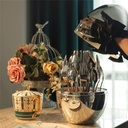 طقم معالق ستانليس ستيل مع حامل علي شكل بيضة باللون السيلفر 24 قطعة 