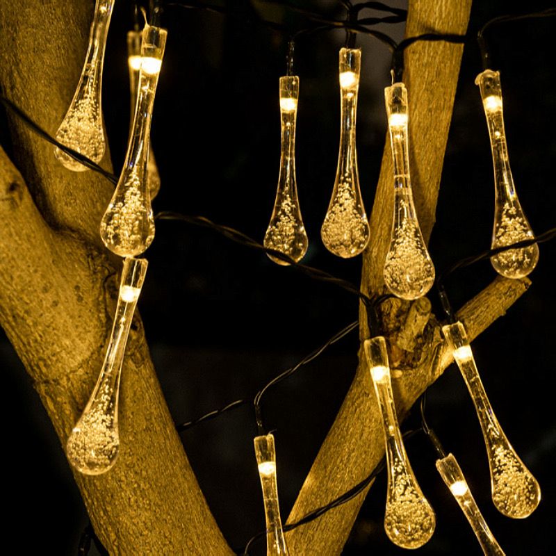 فرع زينة مضئ 14 قطعة شكل لمبة كريستال مسحوبة مميز لأجواء رمضانيه مميزة