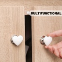 مقبض بديل ليد الدواليب والأدراج وزر ضغط المرحاض 2 في 1 شكل قلب بألوان مختلفة