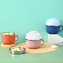 لانش بوكس 3*1 حافظ للحرارة استانليس ستيل من الداخل بطبق محكم الغلق ويد مناسب في العمل والخروج