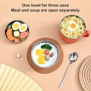 لانش بوكس 3*1 حافظ للحرارة استانليس ستيل من الداخل بطبق محكم الغلق ويد مناسب في العمل والخروج