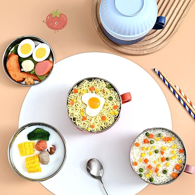 لانش بوكس 3*1 حافظ للحرارة استانليس ستيل من الداخل بطبق محكم الغلق ويد مناسب في العمل والخروج