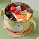 لانش بوكس شكل بطريق استانليس ستيل من الداخل بغطاء محكم الغلق بيد ومزود بمعلقة مناسب للمدارس والحضانات