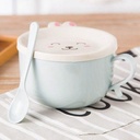 علبة لانس بوكس  ستانليس ستيل من الداخل علي شكل ارنب بيد و غطاء محكم الغلق مع معلقة لحفظ الطعام للاطفال