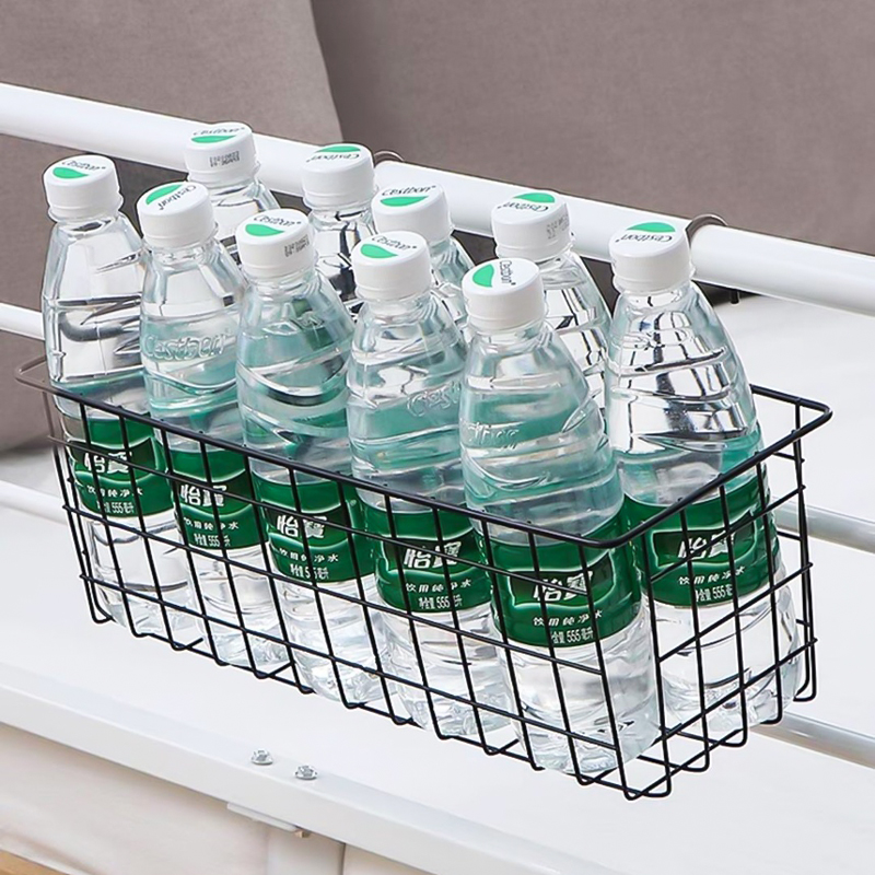 باسكت ورف معدن متعدد الاستخدامات لحمل وتنظيم ادوات المطبخ والحمام مزود بهوك قوي لسهولة التعليق علي الحائط