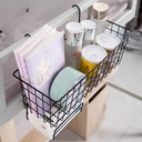 باسكت ورف معدن متعدد الاستخدامات لحمل وتنظيم ادوات المطبخ والحمام مزود بهوك قوي لسهولة التعليق علي الحائط