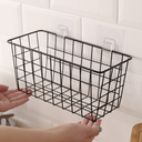 رف واستاند معدن لتنظيم ادواب المطبخ و الحمام و المكتب مع هوك شفاف قوي لتعليقة