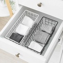 رف واستاند معدن لتنظيم ادواب المطبخ و الحمام و المكتب مع هوك شفاف قوي لتعليقة