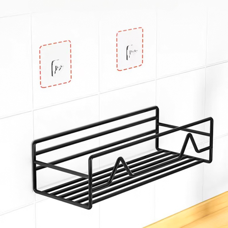 رف تخزين معدني لحمل وتنظيم أدوات المطبخ والحمام كالشامبو وزجاجات الزيت