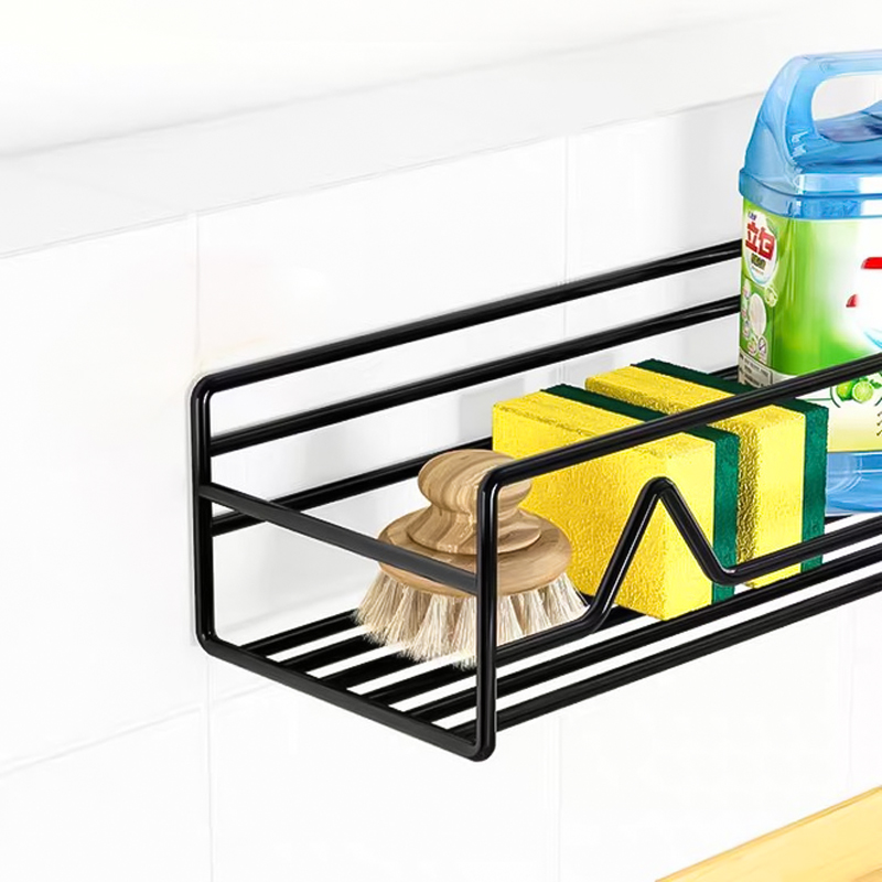 رف تخزين معدني لحمل وتنظيم أدوات المطبخ والحمام كالشامبو وزجاجات الزيت