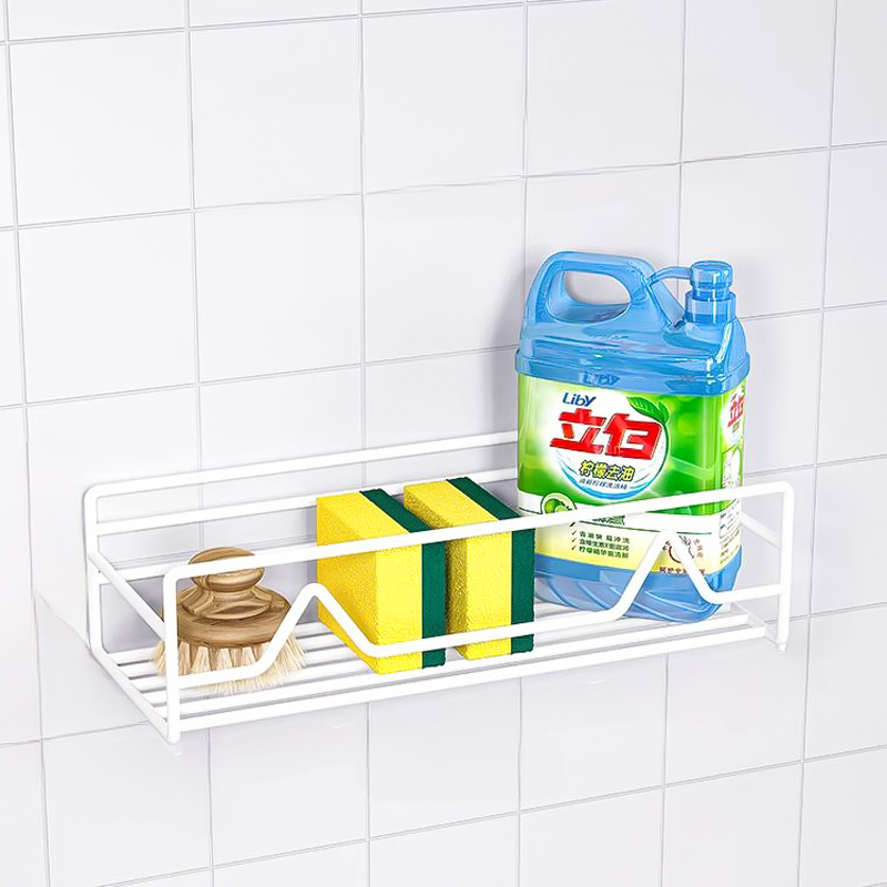 رف تخزين معدني لحمل وتنظيم أدوات المطبخ والحمام كالشامبو وزجاجات الزيت