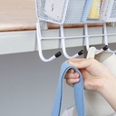 رف معدن معلق مع 5 هوك لتنظيم و تعليق ادوات المطبخ و الحمام