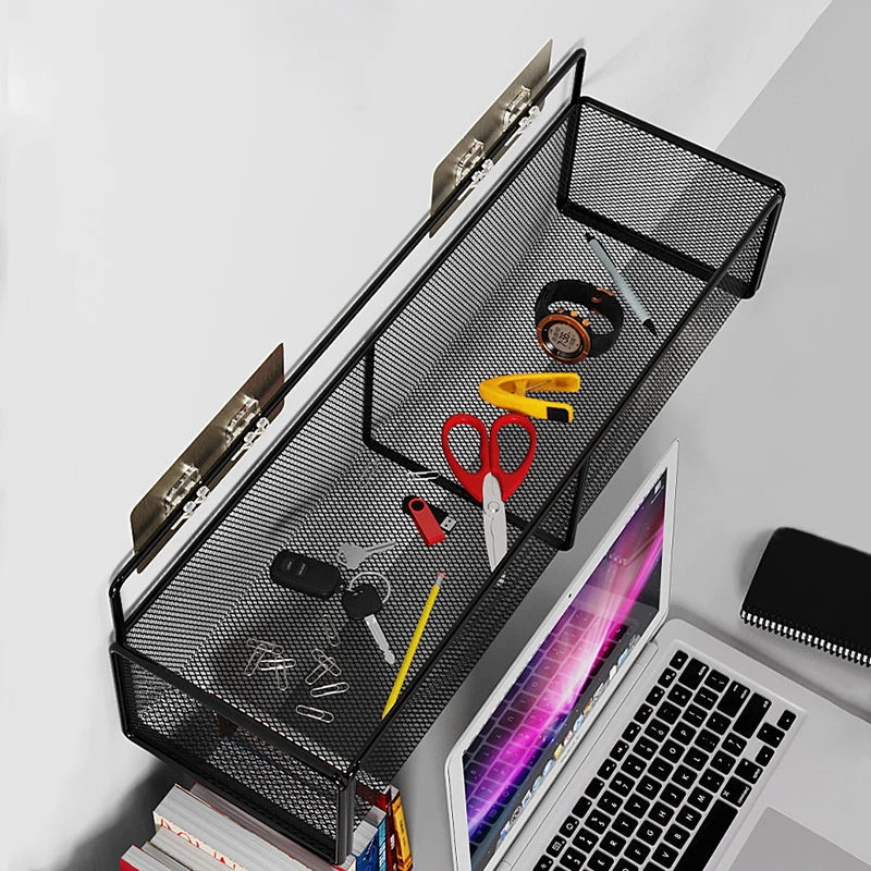 رف ومنظم معدن لحمل ادوات المطبخ والاسكين كير والشامبوهات مزود بهوك دابل فيس قوي