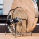 رف و حامل معدن مع اتنين هوك للمطبخ لوضع لوح التقطيع و غطاء الحلل