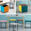 طقم كراسي شامواه شيك خمس قطع قابل للتكديس لتوفير المساحة مزود بعجلات لسهوله نقله مناسب لغرفة المعيشة والنوم او المكتب