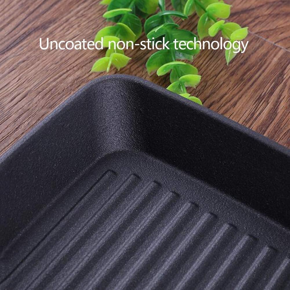 طاسة جريل من الحديد الزهر مقاس 25 غير لاصقة  لشوي الاستيك والبرجر والسوتيه مع صنية خشب للتقديم في العزومات