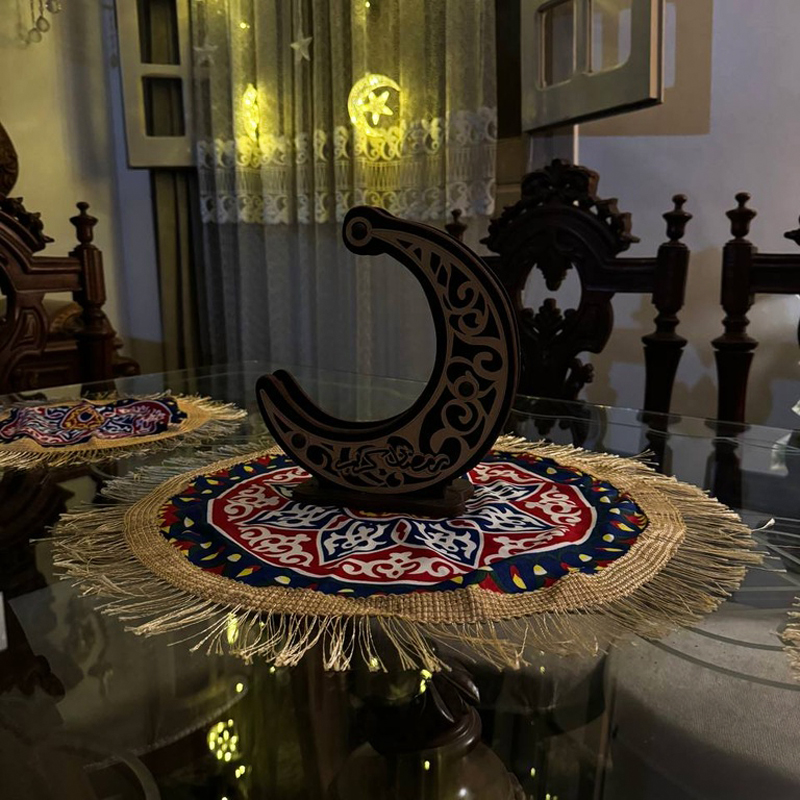 طقم مفارش سفرة 3 قطع بمقاسات مختلفة بأشكال رمضانية لديكور رمضان