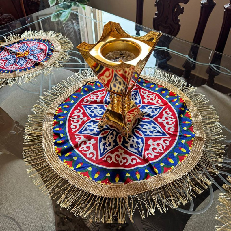 طقم مفارش سفرة 3 قطع بمقاسات مختلفة بأشكال رمضانية لديكور رمضان