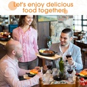 طاسة من الحديد الزهر بيضاوية بيد و قاعدة خشبية لتقديم الاكل بطريقة مميزة و المحافظة علي درجة حرارتها