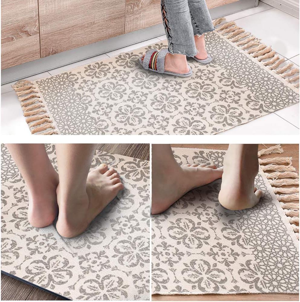 كليم كتان مزخرف بنقوش مغربية مناسب لغرفة المعيشة والنوم والليفنج لديكور مودرن مقاس 100*60 سم