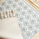 كليم كتان منقوش بطابع بوهيمي مناسبة لغرفة النوم والمعيشة والمطبخ مقاس 90*60 سم