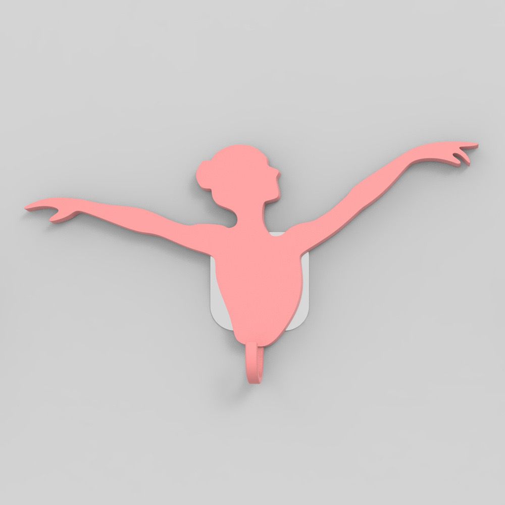 شماعة للحائط بدبل فيس ذاتي علي شكل راقصة باليه للمطبخ و الحمام