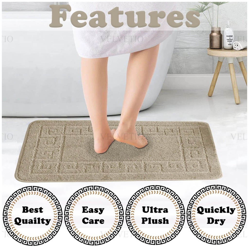 مجموعة سجاد حمام 3 قطع مانع للانزلاق وماص للماء باللون الموف لارضيات الحمام والتويلت والحوض