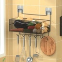 رف معدني ب 5 هوك لتنظيم ادوات الحمام و المطبخ و الديكور يأتي مع هوك دبل فيس لتثبيته علي الحائط بسهولة