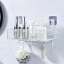 رف معدني ب 5 هوك لتنظيم ادوات الحمام و المطبخ و الديكور يأتي مع هوك دبل فيس لتثبيته علي الحائط بسهولة