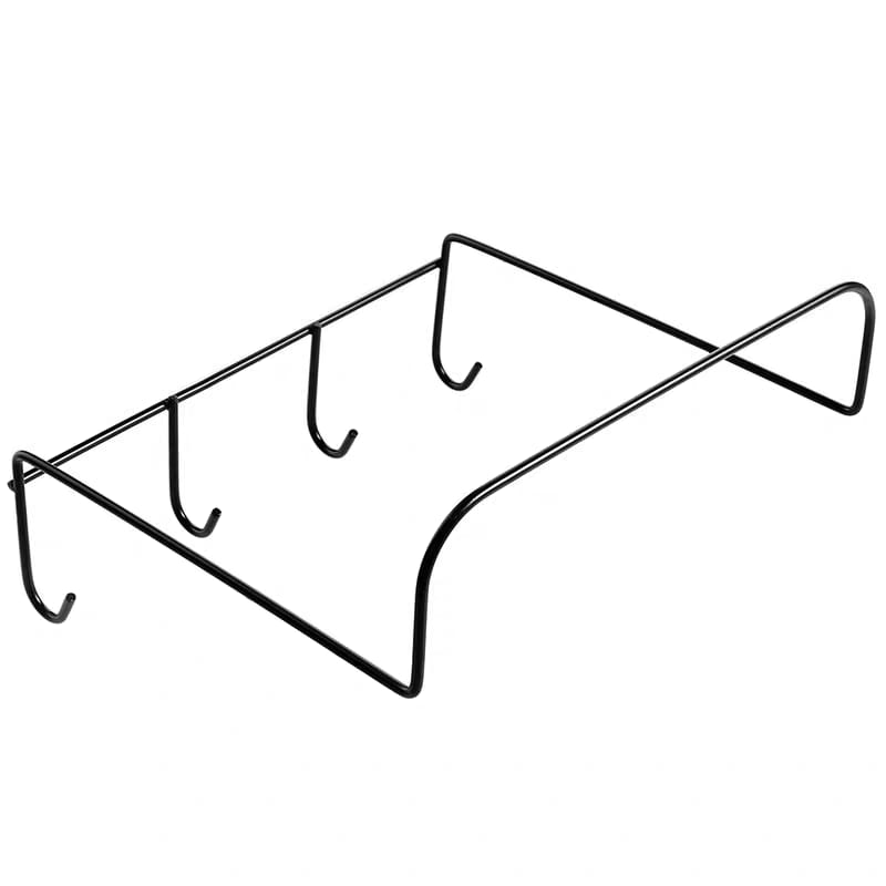 حامل معدن يعلق عي الحائط مع 4 هوك لحمل الاطباق البلاستيكية والفوط والليف  في الحمام او المطبخ