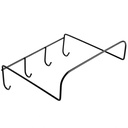 حامل معدن يعلق عي الحائط مع 4 هوك لحمل الاطباق البلاستيكية والفوط والليف  في الحمام او المطبخ