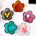 بولة تسالي زجاج شكل وردة باللون الاخضر بحواف جولد لتقديم التسالي والكاندي او الجيلي