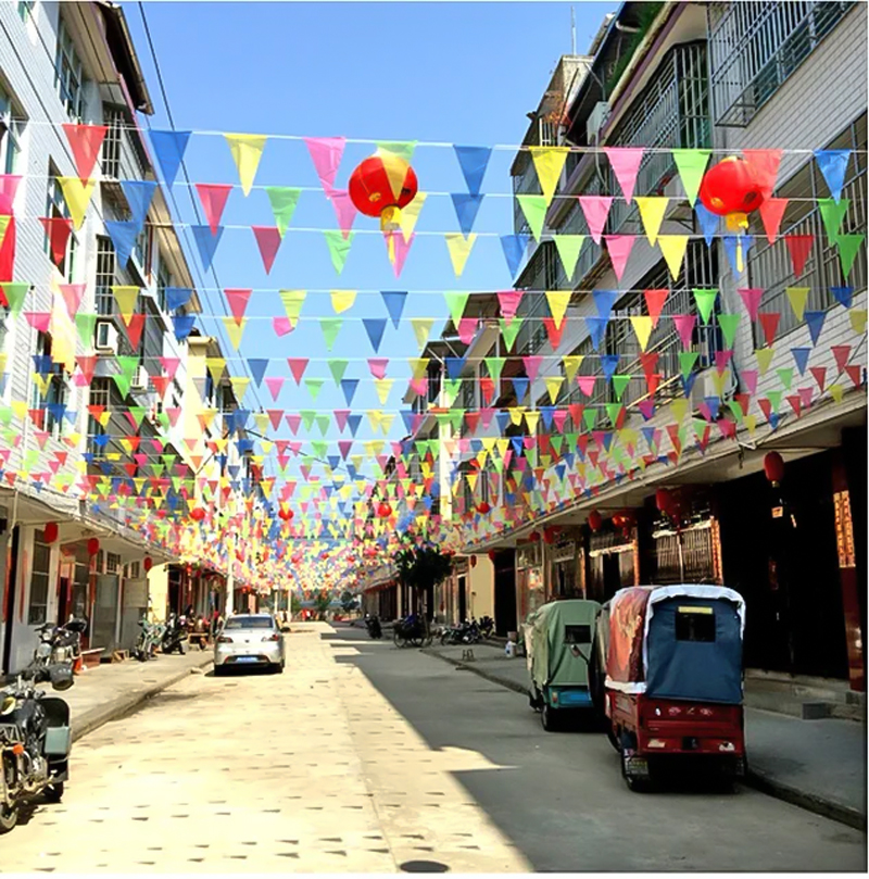 زينة رمضان 4متر الفرع 10 مثلث بألون مختلفة لاستقبال الشهر الكريم