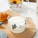 مج زجاج 500 ملي بغطاء سيليكون أرنوب للهوت شوكلت والكورن فليكس والفروت سلات والرمان بيد