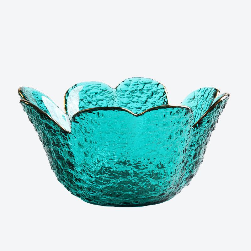 طبق شكل وردة لحمل وتقديم التسالي والكاندي والحلويات للضيوف بشكل شيك من الزجاج