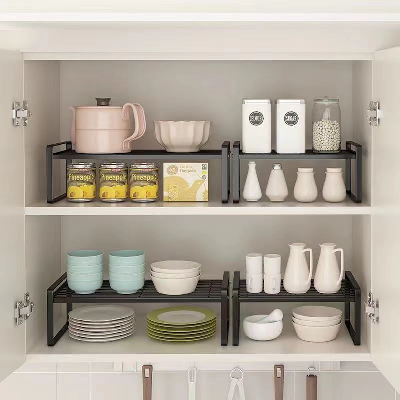 استاند ورف معدن لتنظيم أدوات المطبخ كالبرطمانات الأكواب والاطباق والحلل