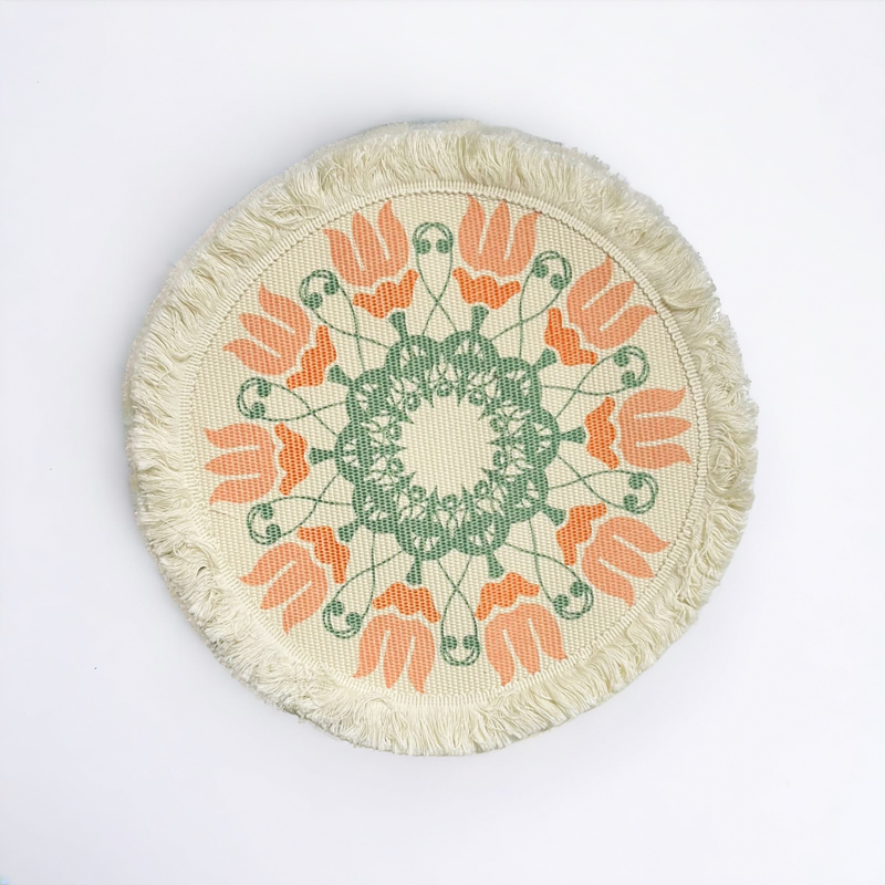 كوستر كروشيه دائري بوهو للسفره و المطبخ و الحلل مصنوعة يدويا