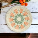 كوستر كروشيه دائري بوهو للسفره و المطبخ و الحلل مصنوعة يدويا