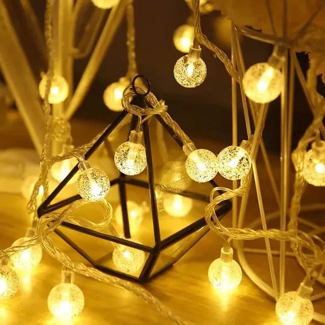 فرع زينة مضئ 3 متر شكل كور كريستال لأستقبال ليالي رمضان المبهجة