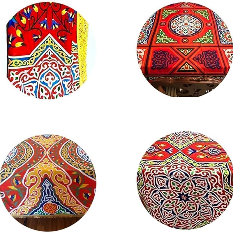 مفرش سفرة خيامية 2.5 متر بأشكال وألوان مختلفة مبهجة لعزومات الشهر الكريم